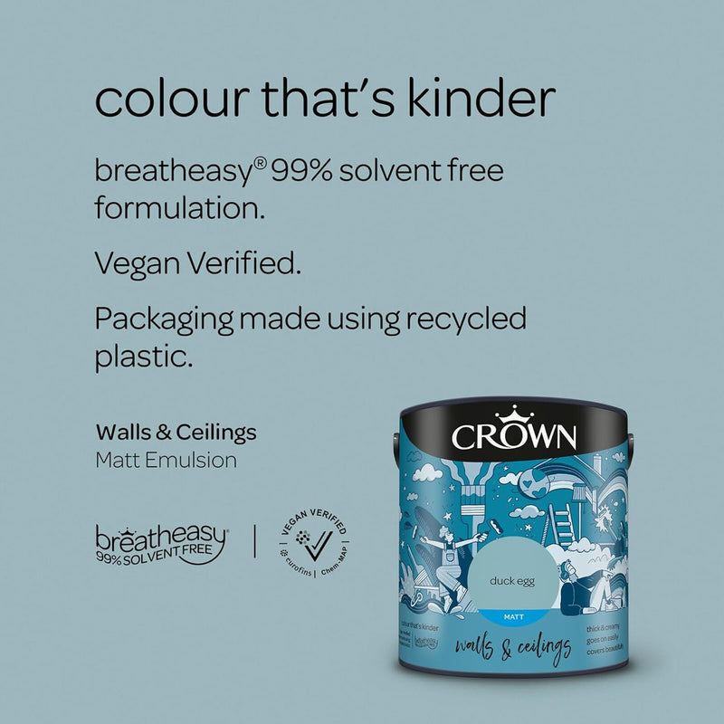 Crown Matt Emulsion Paint Duck Egg 2.5L