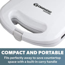 Daewoo Essentials 2 Slice Sandwich Toaster | Deep Fill | Easy Clean | White
