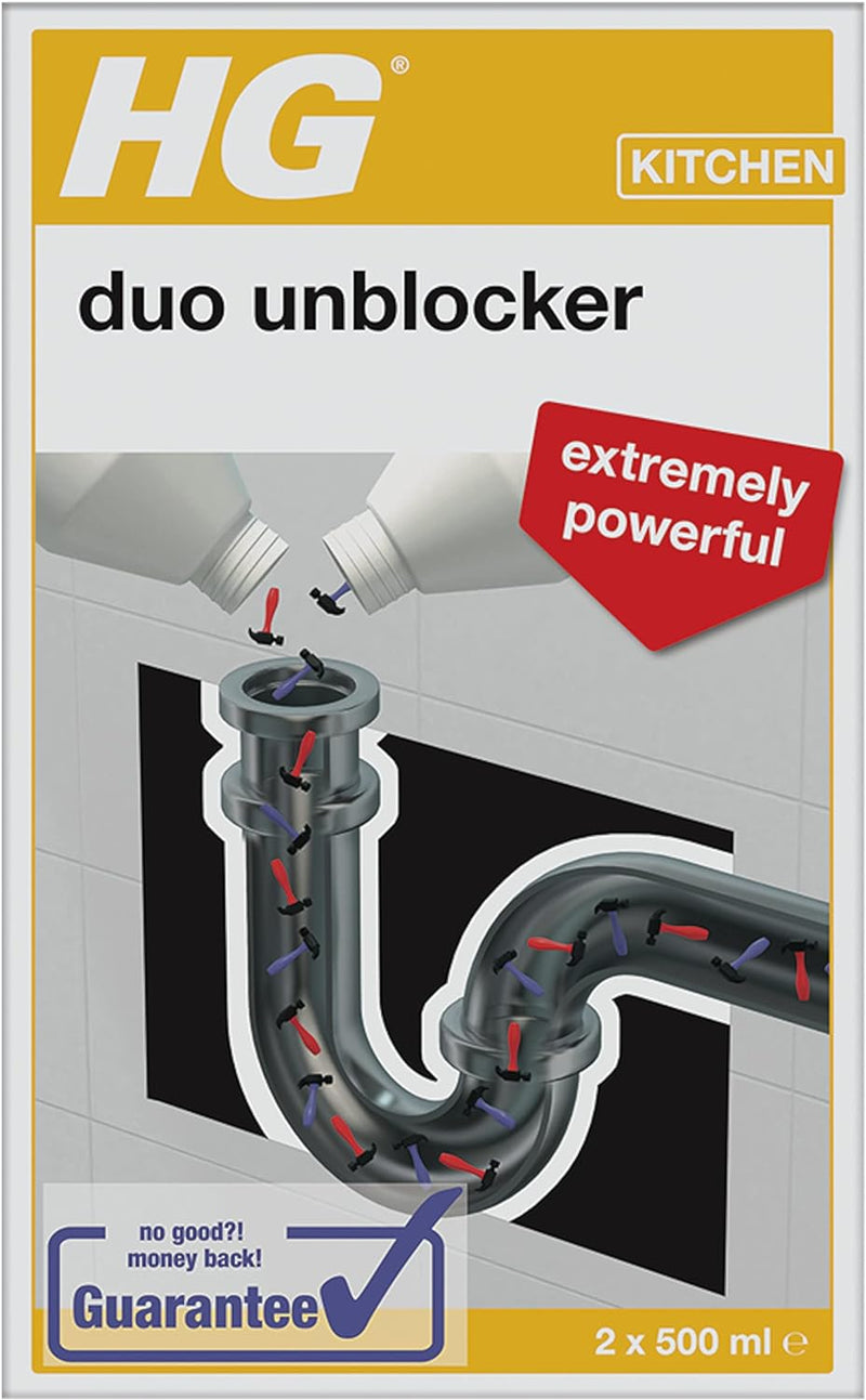 HG Drain Duo Extremely Powerful Unblocker 2x500ml