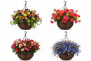 Fixtures Brown Rattan Effect Hanging Basket LARGE 25cm x 16cm