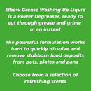 Elbow Grease Washing Up Liquid | Power Degreaser | Soap for Hand Washing Dishes, Pots, Pans & Glasses | Apple | 1 x 600ml