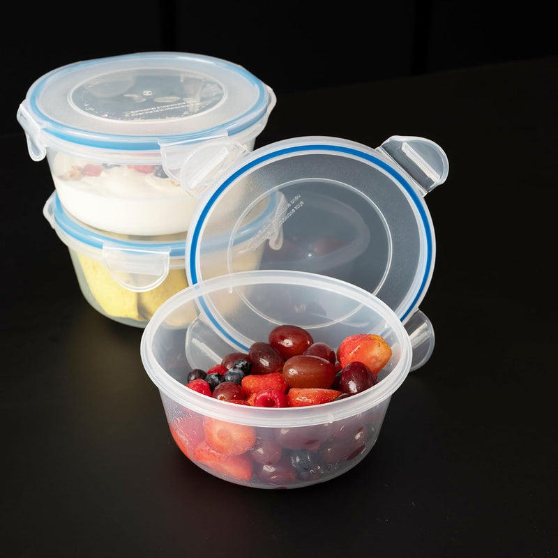 Addis Clip Tight Food Storage Containers 700 Ml Round Pack Of 3 Clear ...