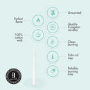 Bolsius Tapered Candles 10 Inch White 7 Hour Burn (Pack of 100)