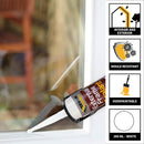 Everbuild External Frame Sealant |  Mould-Resistant | White | 290ml Cartridge