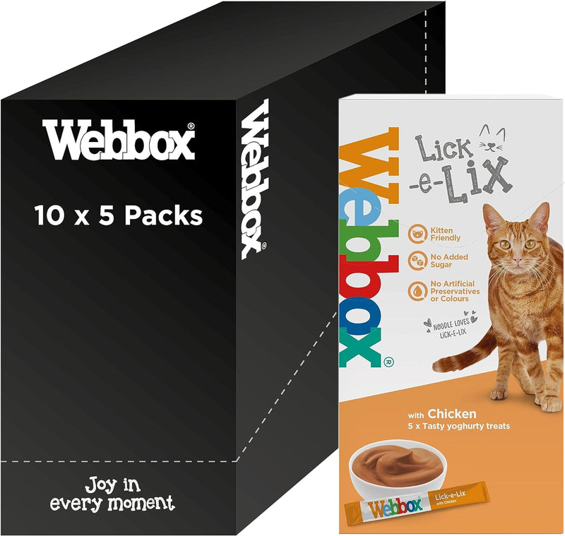 Webbox Lick-e-Lix Chicken 5 x 15g Sachets {10 Boxes}