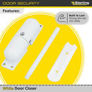 Burg Wachter Spring Loaded Adjustable Auto Closing Door Closer | Home & Commercial | White.