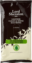 Lord Sheraton Eco Leather Clean And Shine Wipes, Clear, 24 Pack