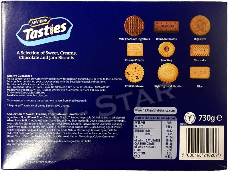 Taskies McVitie's Tasties Biscuits Assortment Selection Box 730g – UK Business ...