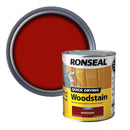 Ronseal Mahogany Satin Woodstain | Soft or Hard Wood | Quick Drying | 2.5L