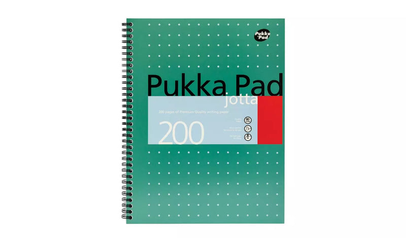 Pukka Pad Ruled Wirebound Metallic Jotta Notebook 200 Pages A4 (Pack of 3) JM018