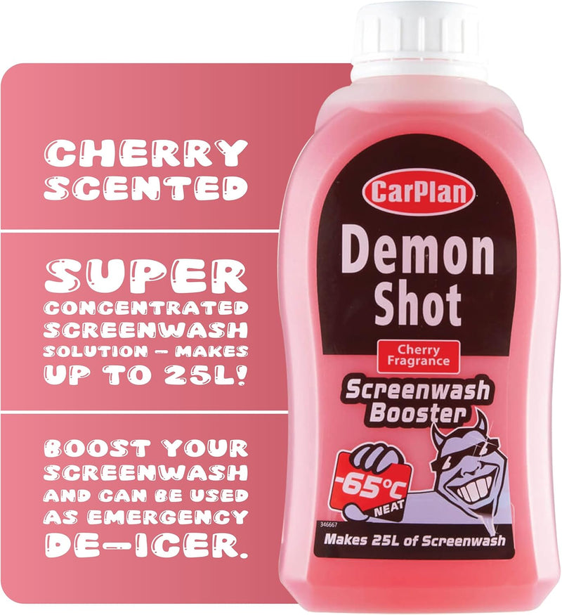 Carplan Demon Shot Screenwash Booster, 500 Ml, Creates 25 Litres Of Screen Wash
