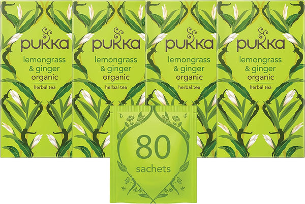 Pukka Tea Lemongrass & Ginger Individually Wrapped Enveloped Tea 20's