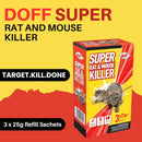 Doff Super Rat and Mouse Killer Bait | 3 x 25g