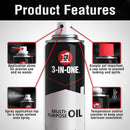 3-IN-ONE Multi-Purpose Oil Spray, Lubricates & Cleans Moving Parts - 200ml