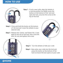 Squire Heavy Duty Padlock (Cp40) - Steel Shackle - 4 Wheel Combination (Blue, 40 Mm)