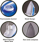 Daewoo 1800W Steam Iron, Non Stick Soleplate, Thermostatic Control White