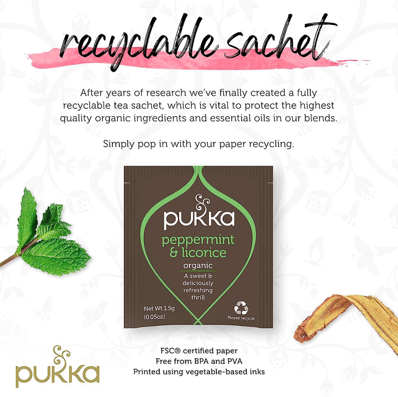 Pukka Peppermint and Liquorice Individually Wrapped Tea 20's