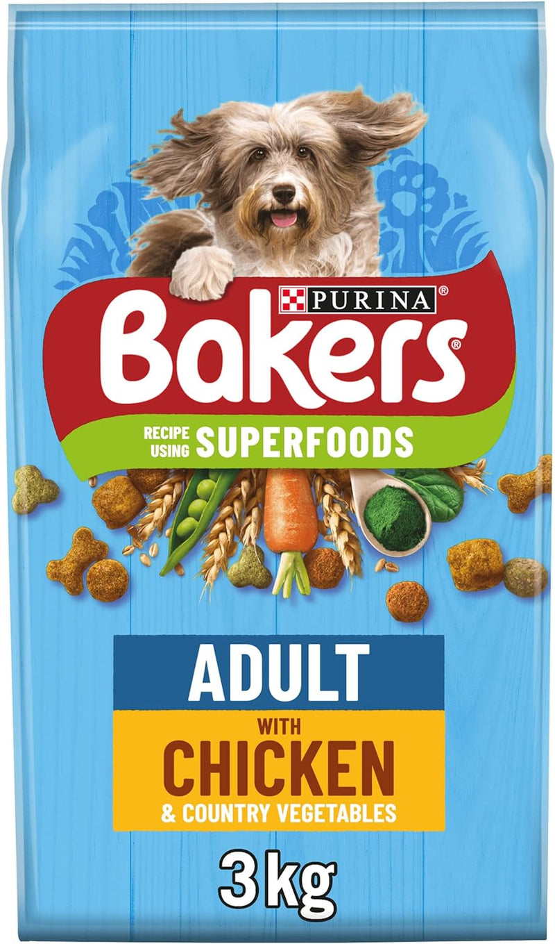 Bakers Adult Chicken & Vegetables Dry Dog Food 3kg