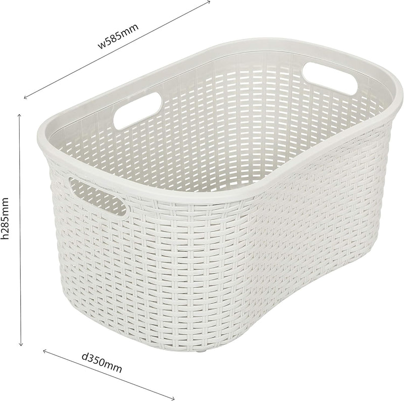 Addis Hipster Laundry Basket 40 Litre Rattan Effect Grey