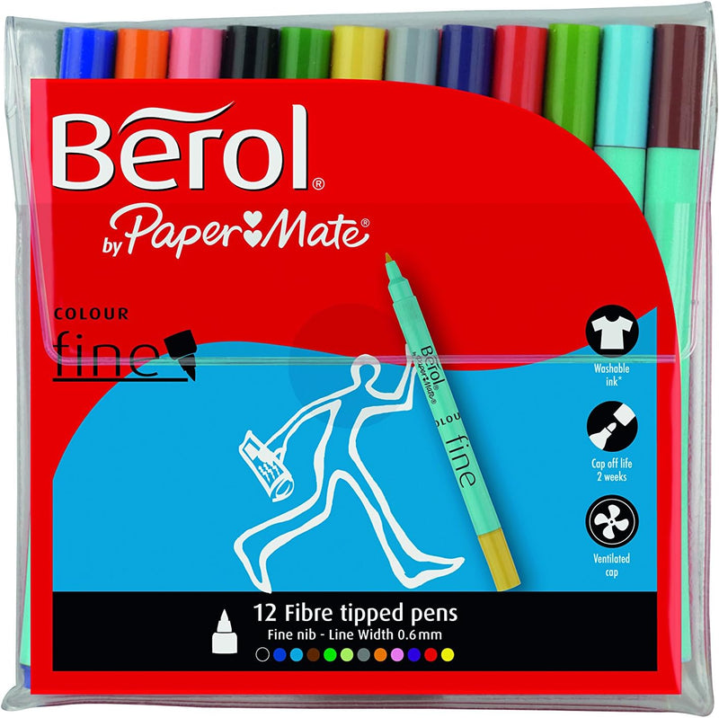 Berol Colourfine Pens Assorted (Pack of 12) 2057599