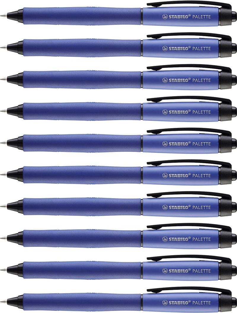 Retractable Rollerball Pen - STABILO PALETTE - Pack of 10 - Blue 268/41-01