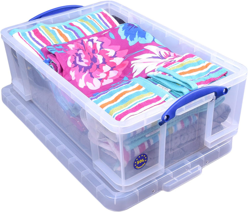 Really Useful Clear Plastic Storage Box 50 Litre