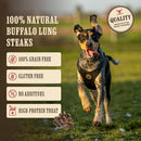 The Buffalo Co. Buffalo Lung Steaks for Dogs | 100% Natural | Dog treats |  1 x 100g