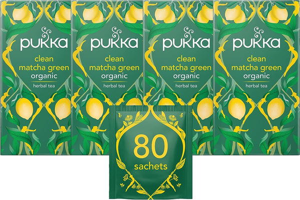 Pukka Tea Clean Matcha Green Organic Individually Wrapped Enveloped Tea 20's