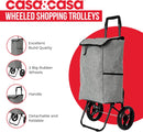 Marino Grey Shopping Trolley on Wheels | 45L Capacity | Foldable