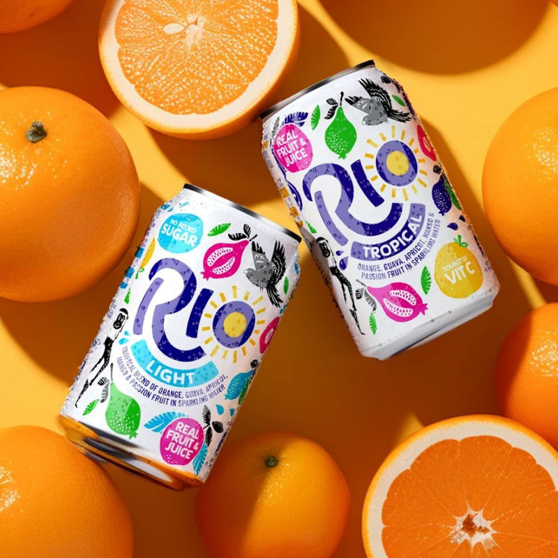 Rio Tropical Sparkling Fruit Drink | 1 x 24 x 330ml – UK Business Supplies