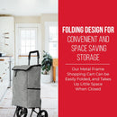 Marino Grey Shopping Trolley on Wheels | 45L Capacity | Foldable