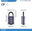 Squire Heavy Duty Padlock (Cp50) - Steel Shackle - 4 Wheel Combination (Blue, 50 Mm)