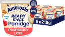 Ambrosia Ready-to-Eat Raspberry Layered Porridge Pots | 6 x 210g Pots