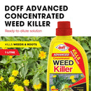 Doff Advanced Concentrated Weedkiller | Kills Deep Rooted Weeds | 1 Litre