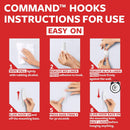 3M Command Large Utility Hook | Pack of 1 Hook & 2 Adhesive Strips | White | Holds up to 2.2kg