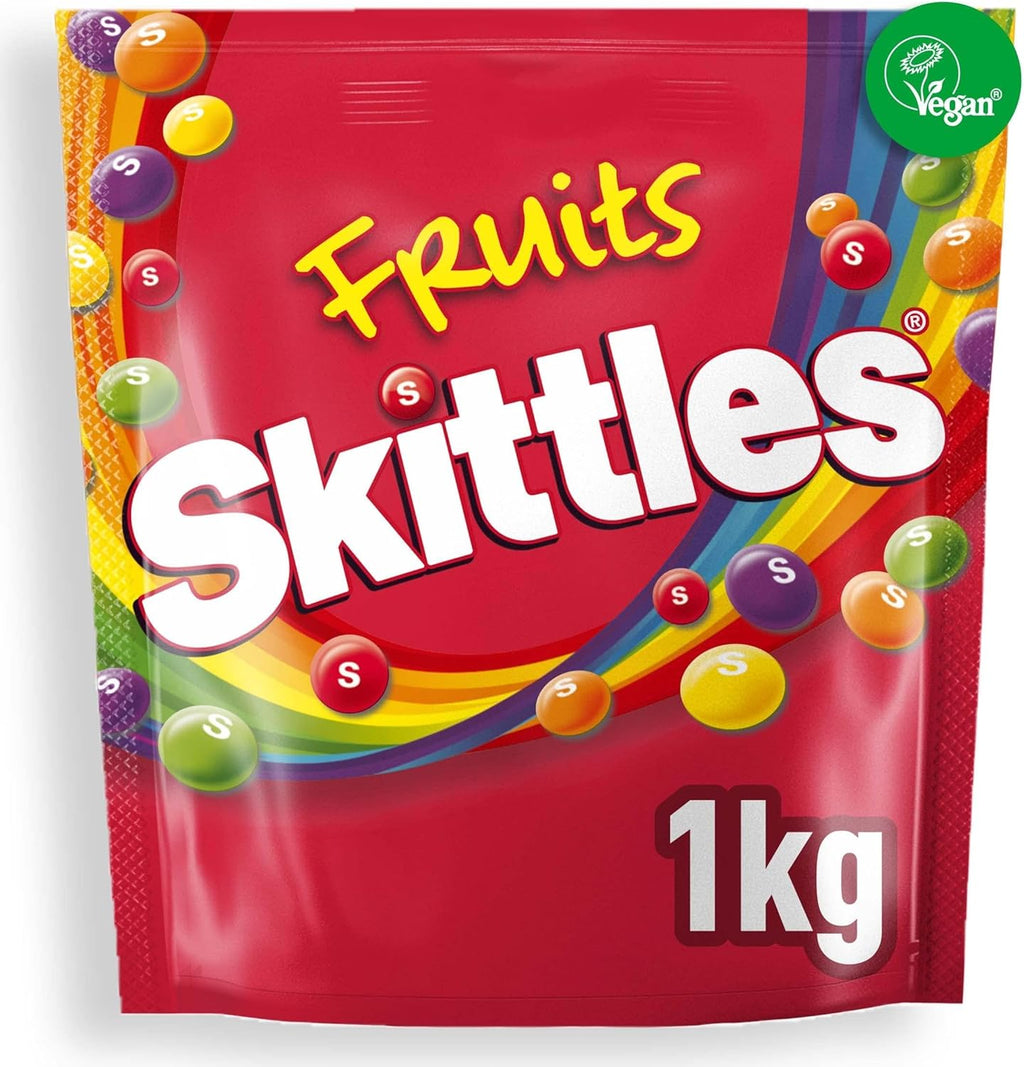 Skittles Sweets Bag, Fruit Flavoured | 1 Kilo Bag | Vegan – UK Business ...