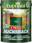 Cuprinol Ducksback 5 Year Waterproof For Sheds And Fences, 5 L - Forest Green