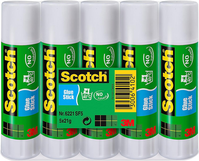 Scotch Permanent Glue Sticks Twin Pack, 5 x 21g