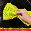 Elbow Grease Power Cloths With Scrub Dots Reusable Washable Extra Large Pack Of 3, Yellow