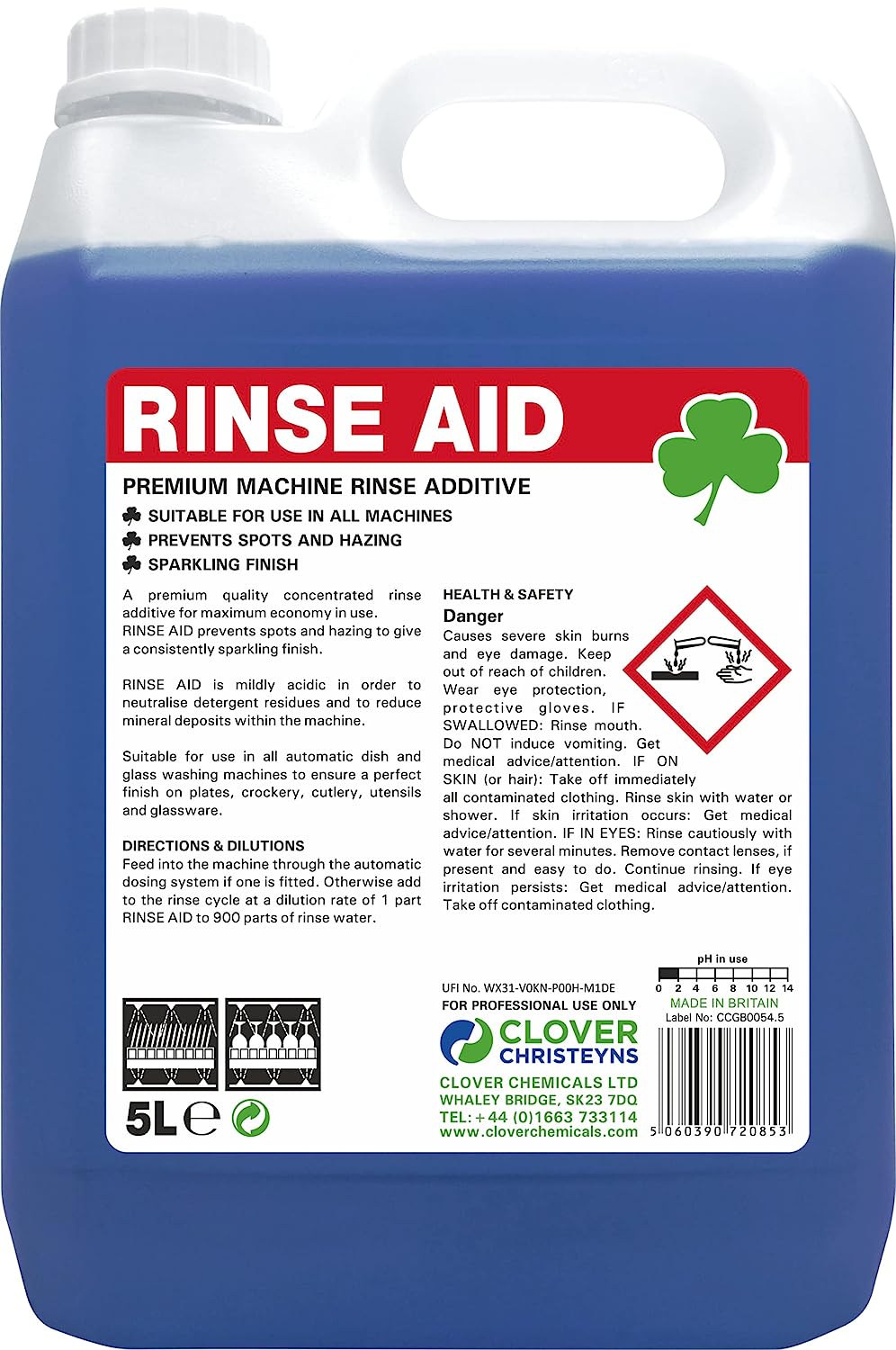 JanitX Professional Rinse Aid 5 Litre UK BUSINESS SUPPLIES UK