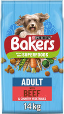 Bakers Adult Beef Dry Dog Food 14kg