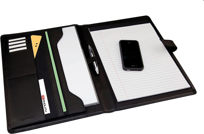 Monolith A4 Conference Folder and Pad Leather Look Black 2900