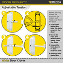 Burg Wachter Spring Loaded Adjustable Auto Closing Door Closer | Home & Commercial | White.