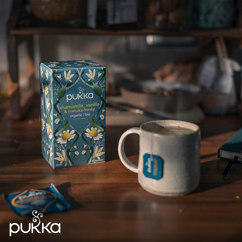 Pukka Tea Chamomile, Vanilla & Manuka Honey Individually Wrapped Enveloped Tea 20's