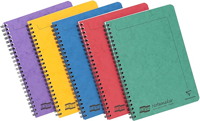 Clairefontaine Notemaker Book Sidebound Ruled 80gsm 120 Pages A5 Assorted (Pack 10)