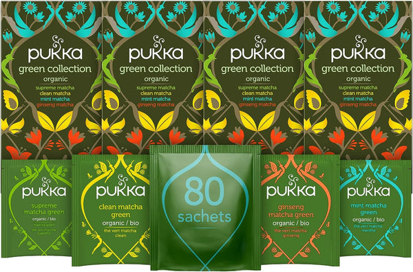 Pukka Herbs Organic Matcha Green Tea Variety Pack 20-160 Sachets