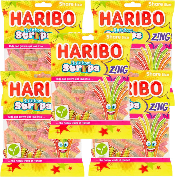 Haribo Rainbow Stripes Sweets 130g Bag
