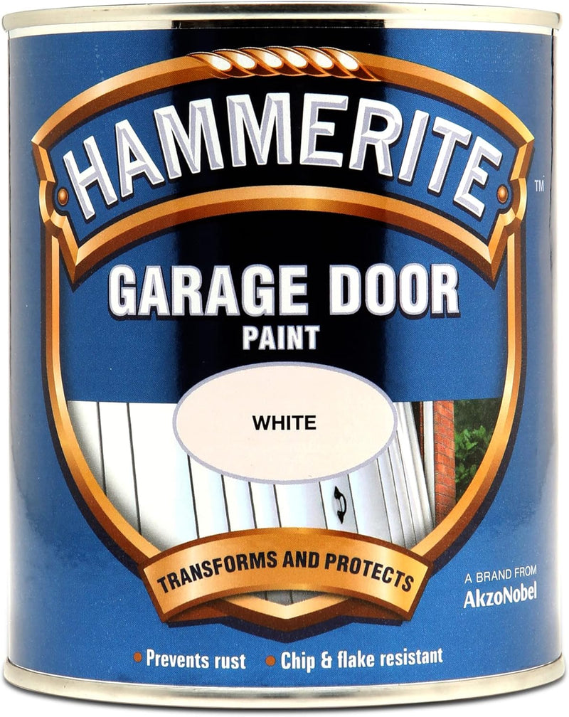Hammerite Garage Door Paint  | Smooth White 750ml | Chip & Flake Resistant