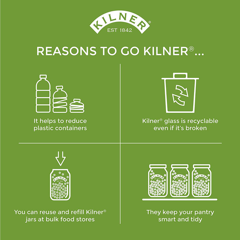 Kilner 2 Litre Square Glass Clip Top Preservation Storage Jar. - UK BUSINESS SUPPLIES