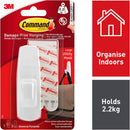 3M Command Large Utility Hook | Pack of 1 Hook & 2 Adhesive Strips | White | Holds up to 2.2kg